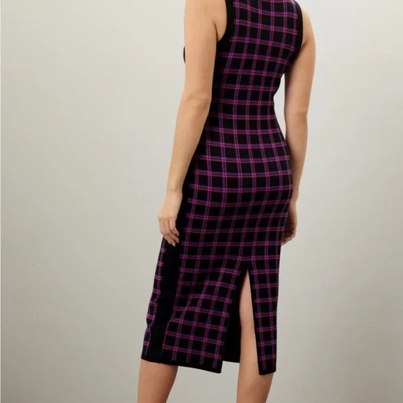 Black and Pink Halter Sheath Midi Dress - Picture 7 of 7